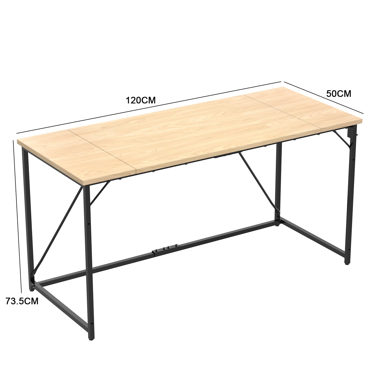 Devoko Scrivania per Computer 120 x 50 x 75 cm, Scrivania Piccola, Scrivania PC da Ufficio, Scrivania salvaspazio per Studio, Camera da Letto,Stile Industriale, Struttura in Metallo, Beige