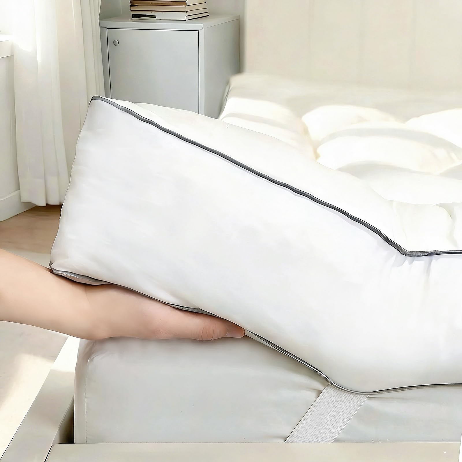 Photo 1 of NightHug 5 Inch Memory Foam Mattress Topper Full, 2000GSM Shredded Memory Foam Pillow Top, Back Pain Relief & Plush Support, Extra Thick & Breathable, Small Bedroom Upgrade