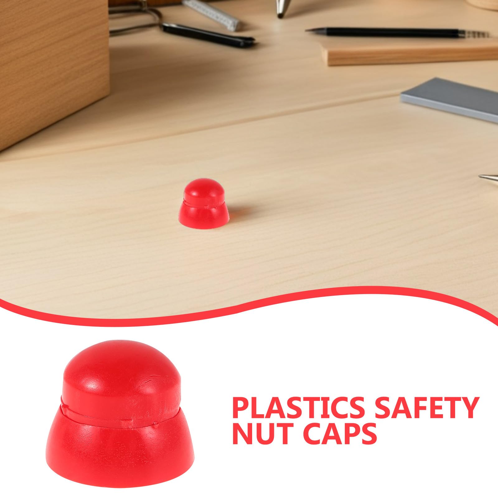 LABRIMP 50 Tapas Protectoras de Plástico para Tornillos y Tuercas M10, Resistentes Deformación, Seguras para Juegos Infantiles al Aire Libre, Color Rojo
