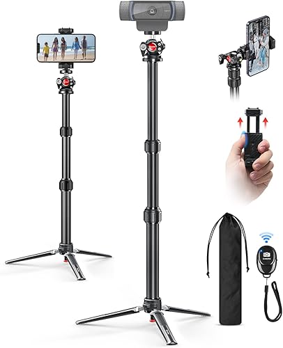 Nycetek Soporte de trípode para cámara web trípode de escritorio resistente ajustable para cámara web Logitech C920 Brio y otras cámaras web con