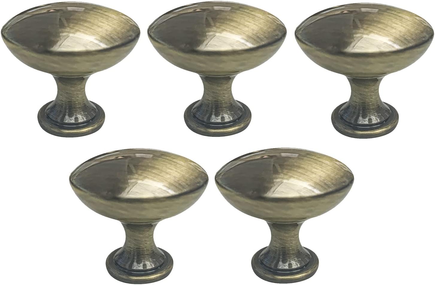 Design House 564526 1.25-inch Mushroom Cabinet Knob, Antique Brass, 5-Pack