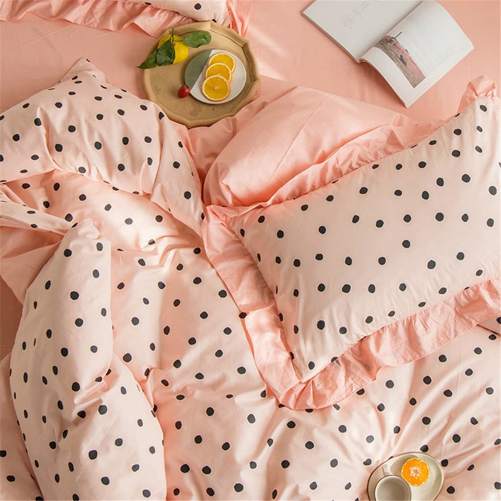 Algodón pequeño Fresco Primavera y Verano Solo Doble Hoja de Loto Funda de Almohada Temperamento Estudiante Dormitorio hogar(Style A)