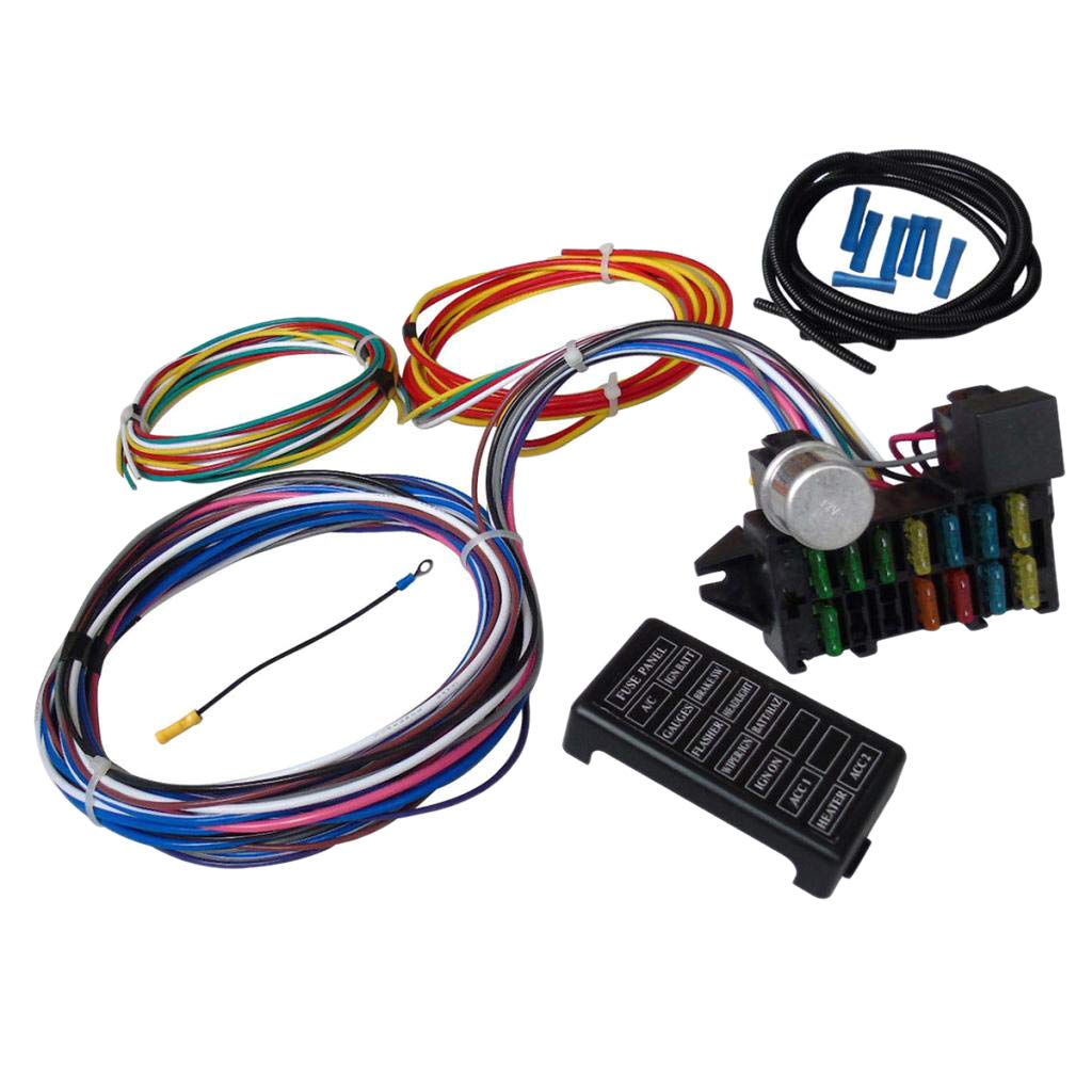 Buy perfk Muscle Car Hot Rod XL Wire Wiring Harness Kit, 12 Standard Circuit Universal Wiring