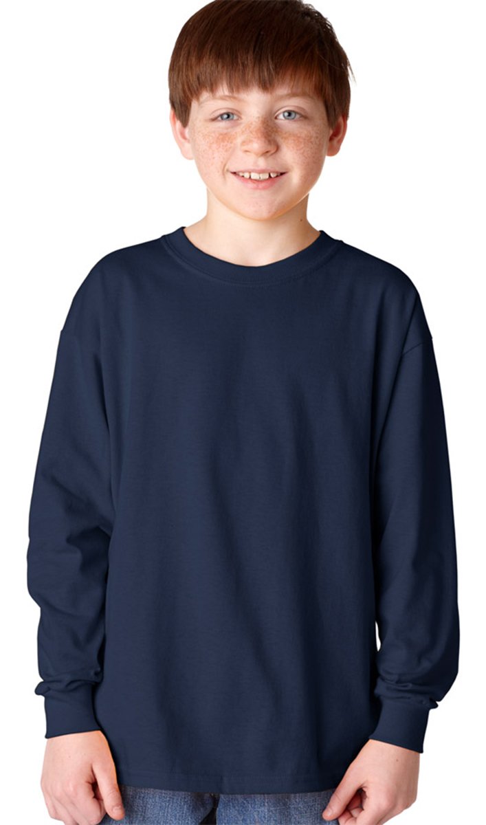 Gildan Camiseta de manga larga de algodón pesado para niños
