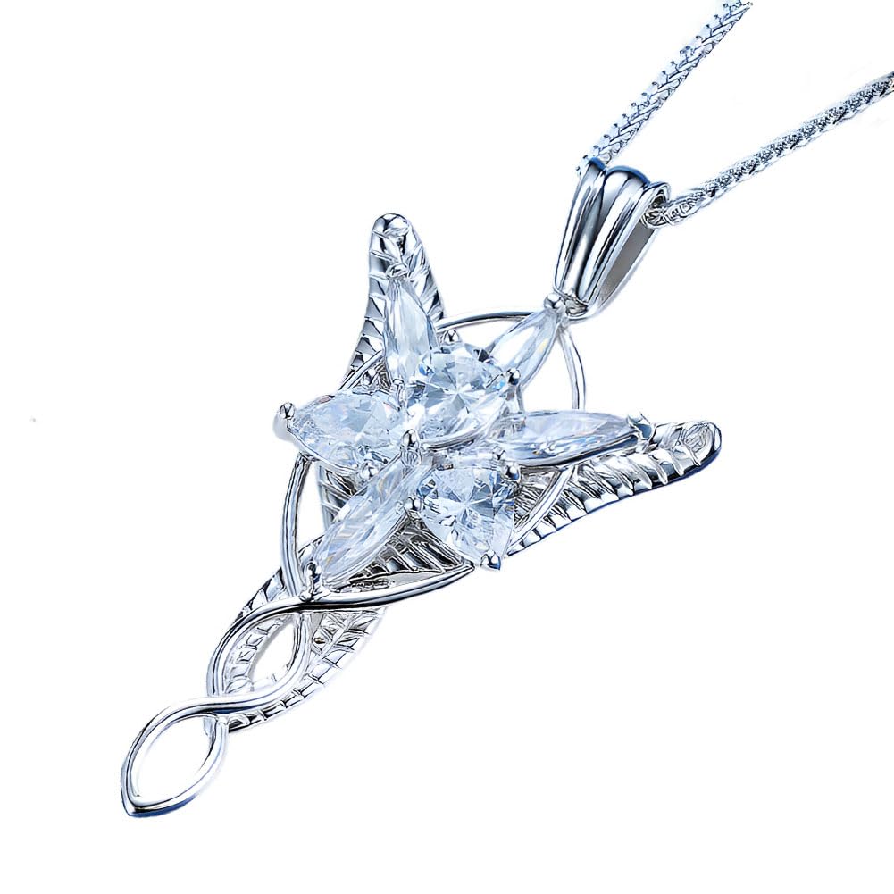 LLUCH Arwen Evenstar hanger ketting met prinsessendoos, 925 sterling zilver Lord of the Ring Hobbit Aragorn ketting Elfen sieraden voor geef je geliefde vrouwen