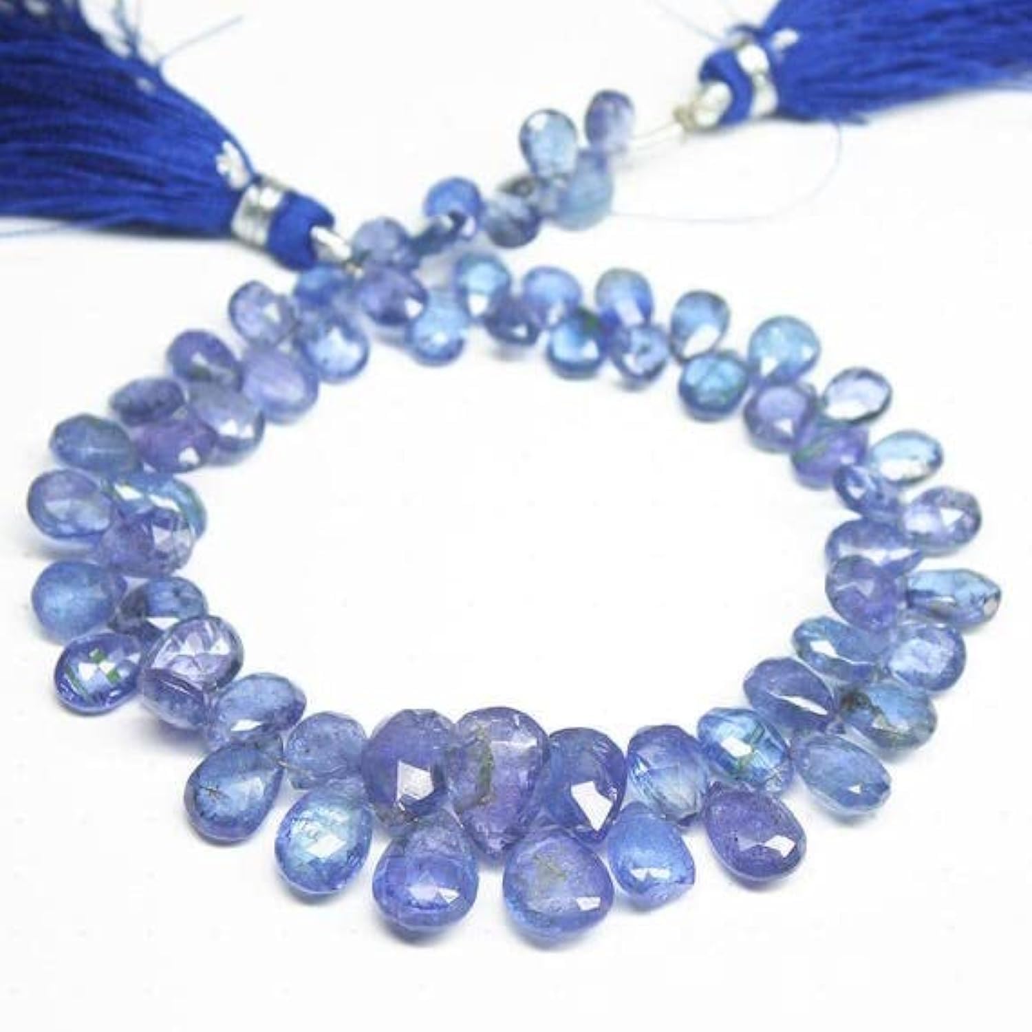 Tanzanite naturelle en perles de goutte pour réparer et personnaliser un collier