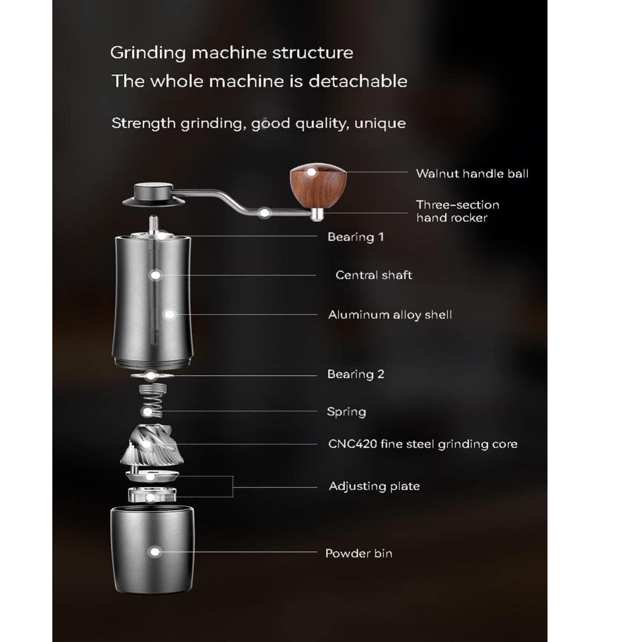 French Press Ręczny Młynek Do Kawy Ziaren Aluminiowa Obudowa Szlifowanie Stali Nierdzewnej Dzbanek Kawy(Pink)