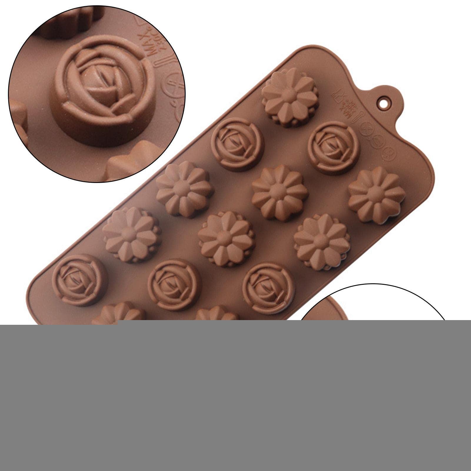 Amazon.co.jp: チョコレート型 シリコンモールド 花型 チョコモールド