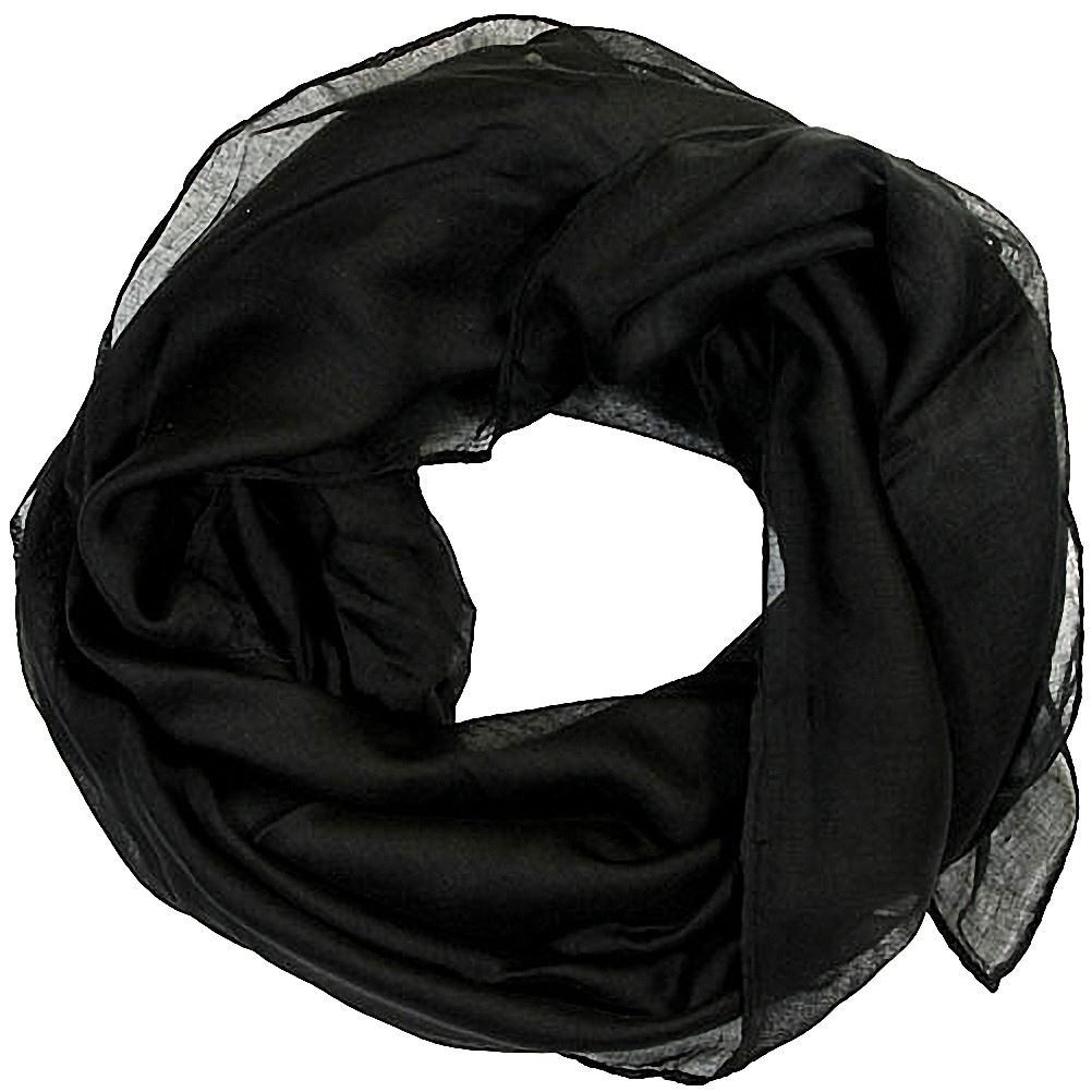 Women's Black Scarves Plain Lightweight All Seasons Shawl (Black)