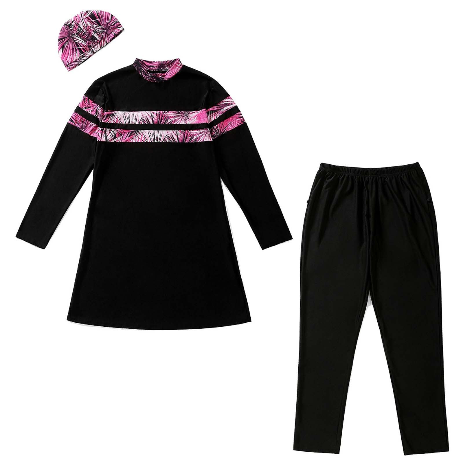 Burkini Damen: Muslimische Badeanzug Uv Rashguard Bauchweg Slim Fit Swim Suit Badebekleidung Shape Push Up Bademode Schwimmanzug Große Größe Swimsuits for Women Badeanzüge