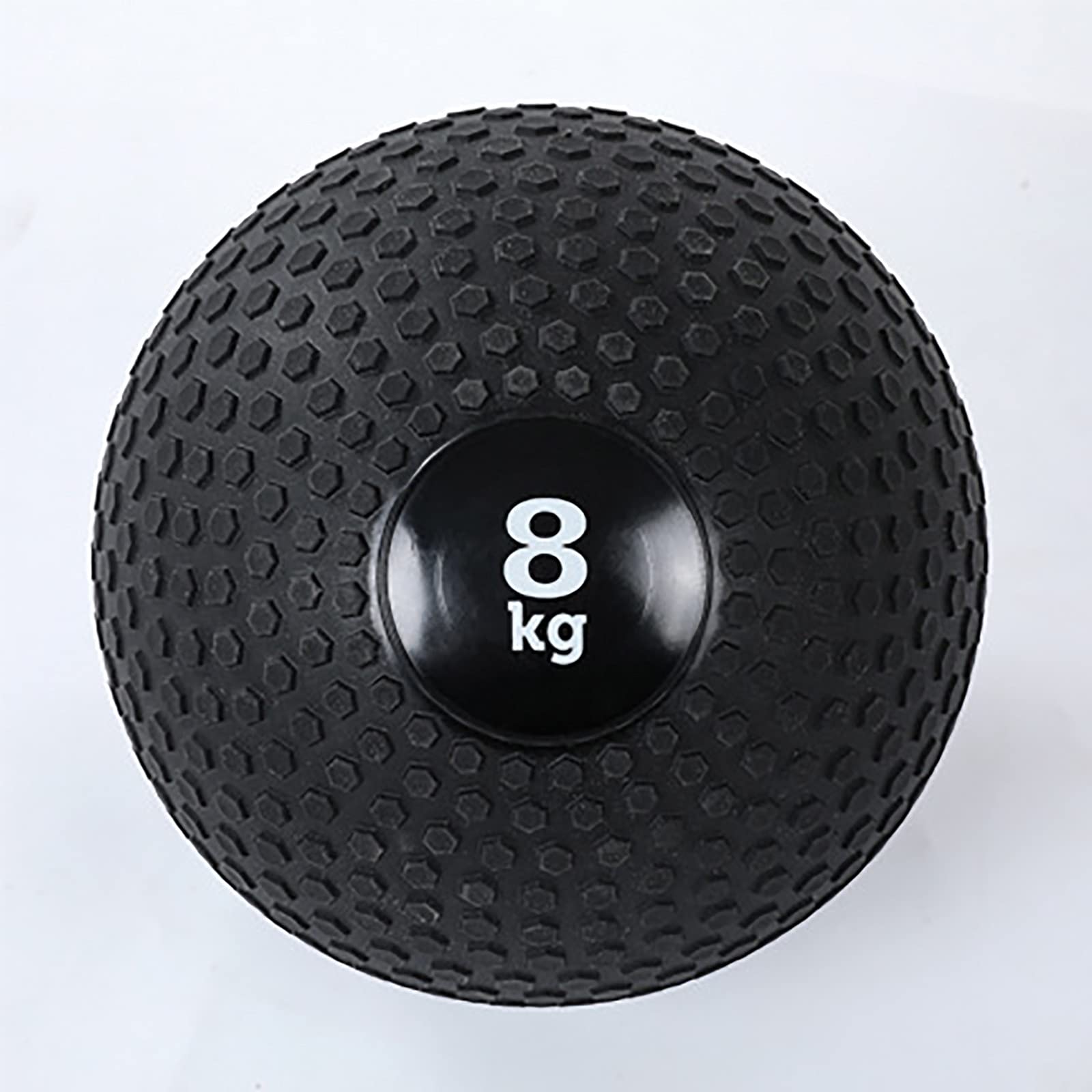 Piłki do ćwiczeń, Piłka lekarska 2-10 kg z teksturowaną powierzchnią dla łatwego chwytu i gumowym obciążeniem do treningu przekrojowego, ćwiczeń fitness czarny,8kg