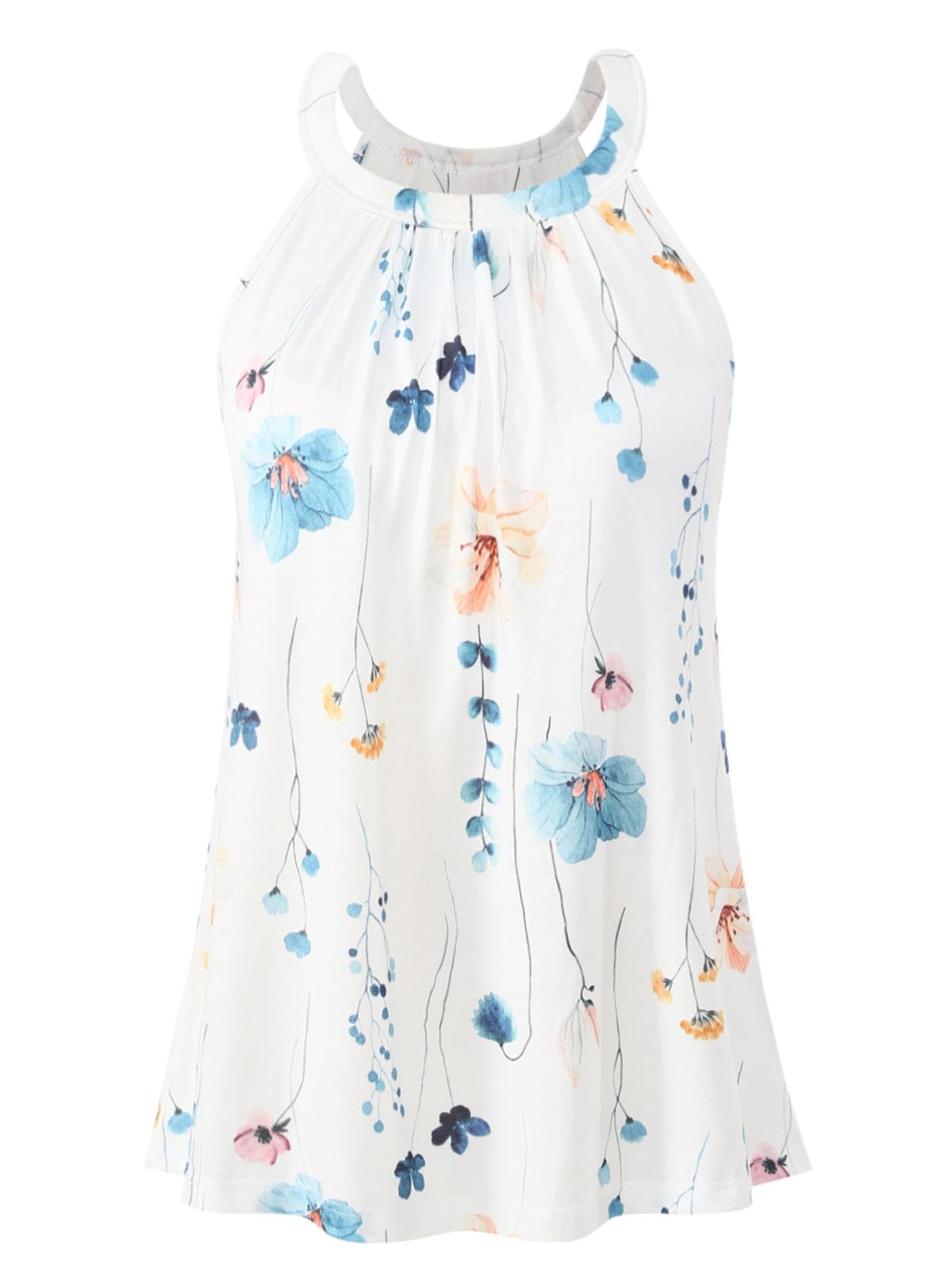 Vislivin Camisole for Women with Built in Bra Halter Neck Tanks Plead Loose Fit Cami