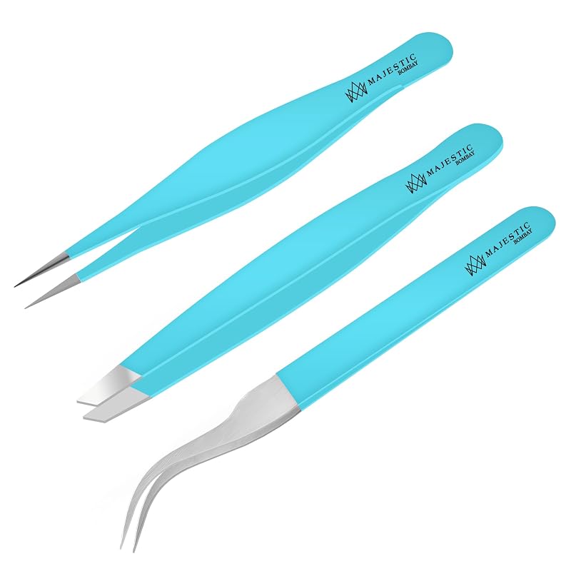 Pinça de ponta fina Majestic Bombay 0050 para pelos e pequenos resíduos
