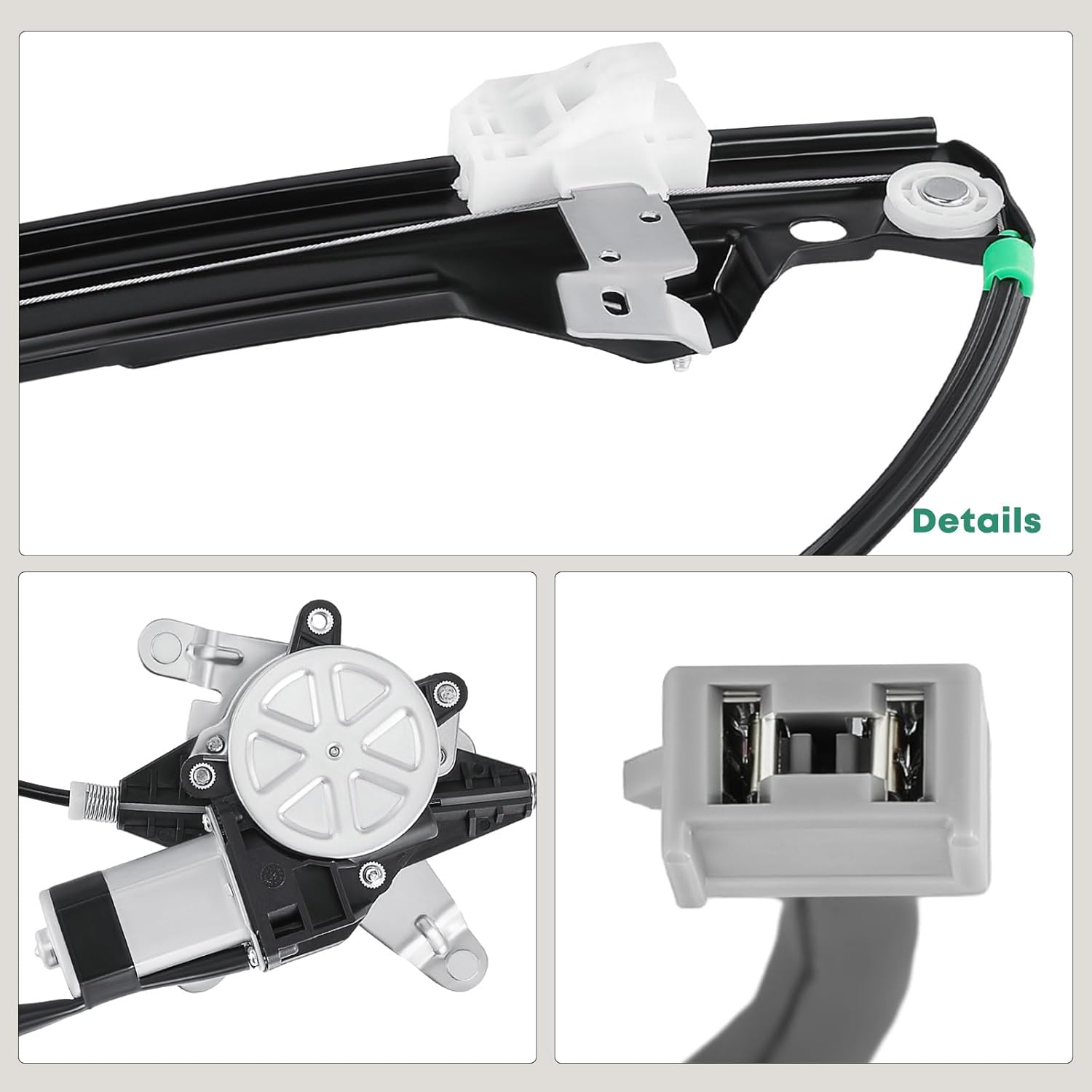 YHTAUTO Rear Passenger Side Power Window Regulator With 2-Pin Motor Assembly for Ford Explorer 2002-2010, Explorer Sport Trac 2007-2010 & Lincoln Aviator 2003-2005 & Mercury Mountaineer 2002-2010