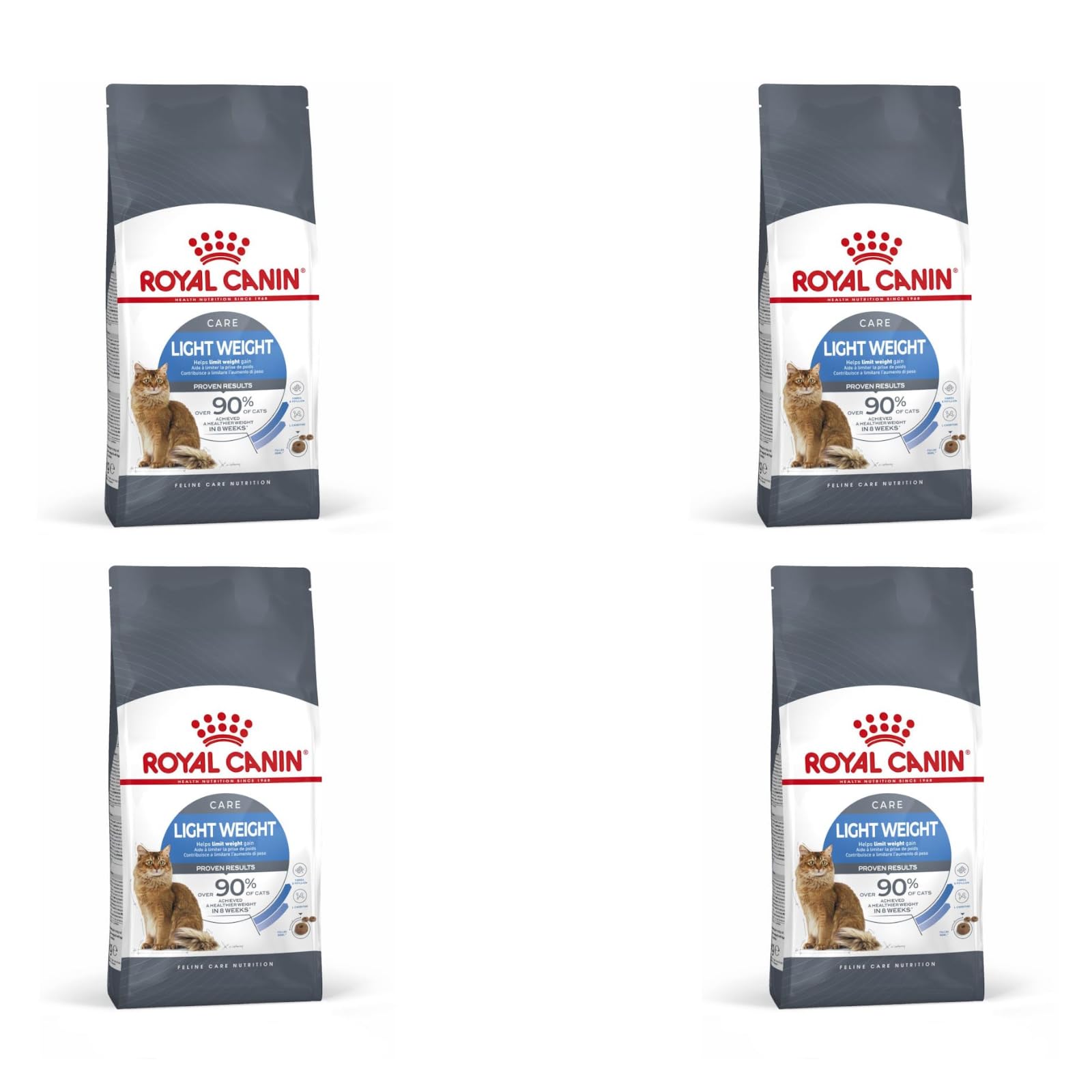 ROYAL CANIN Light Weight Care | Paquete de 4 | 4 x 400 g | Pienso para Gatos Adultos | Recomendado para limitar el Aumento de Peso | para el Mantenimiento de la Masa Muscular | con L-Carnitina