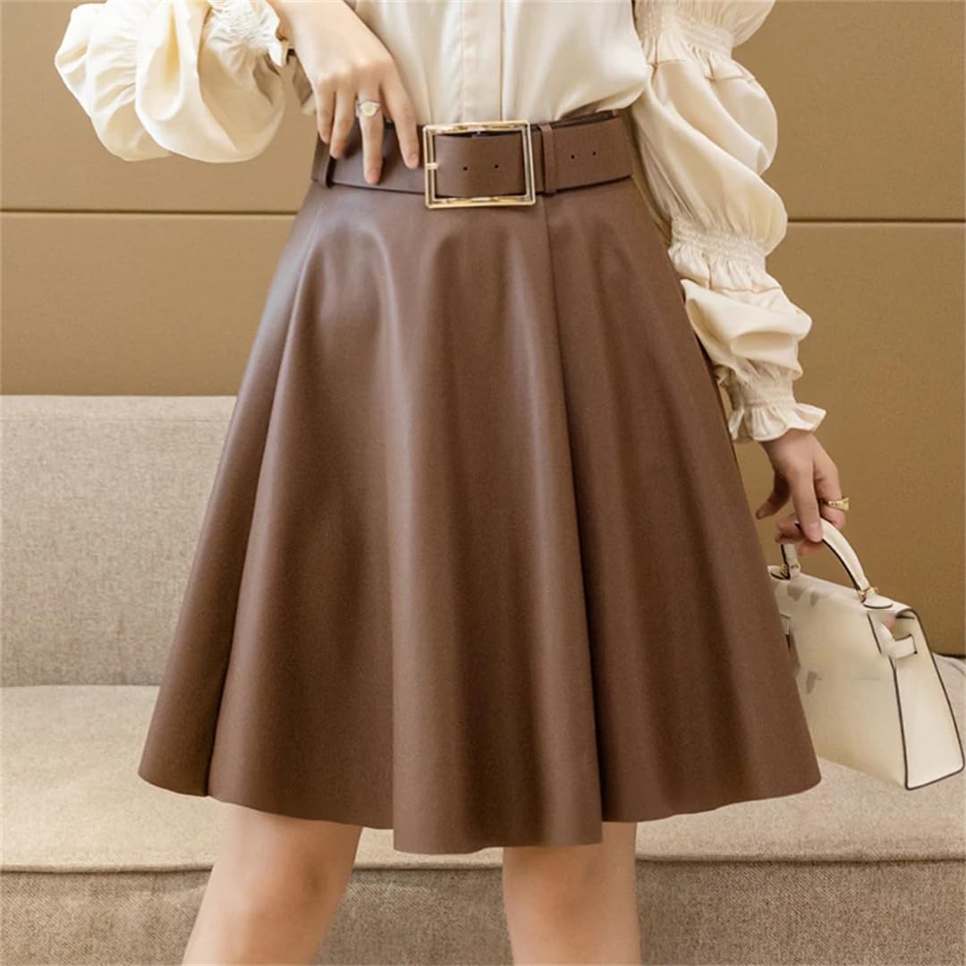 Minifaldas de cuero sintético para mujer, de invierno, vestido de baile, falda corta de poliuretano