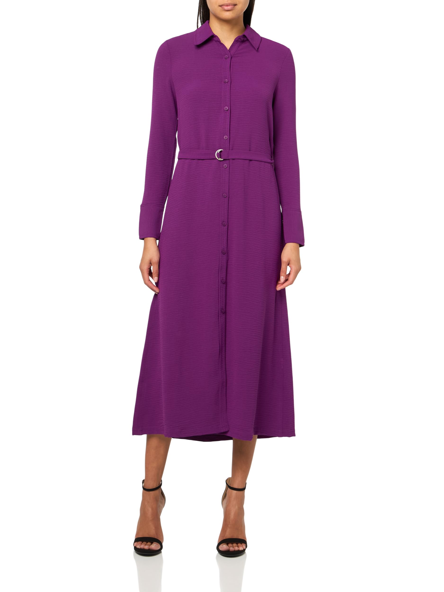 Desigual Women's Woman Woven Long Sleeve Dress, RED, L