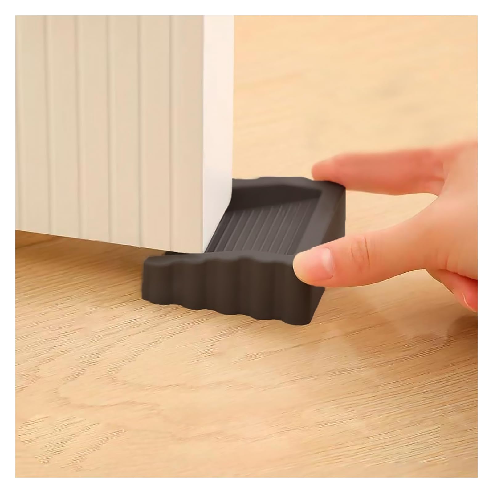 Keqkev Blackx2 Rubber Door Stoppers Wedge,Bidirectional Door Stops,Small Size Cube Doorstop For Carpet Duty Door,Door Gaps (Black 2 Pack)