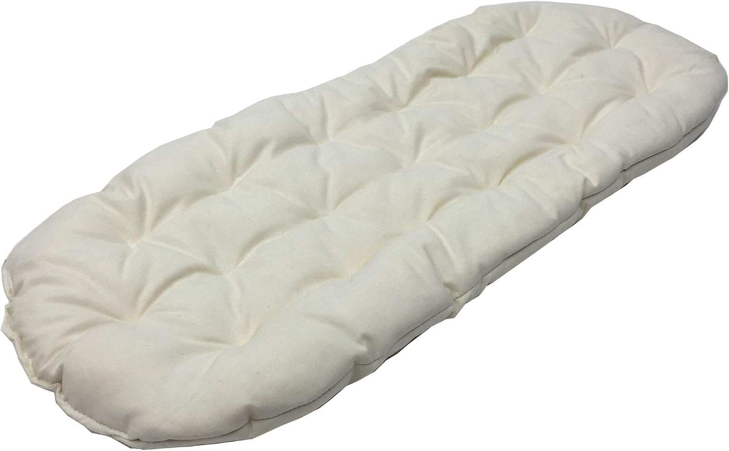 Organic Cotton Futon Mattress Topper Pad by MOOGCO for Moses Basket, Bassinet and Cradle, GOTS Certified Cotton Cover and Fill, Tufted, 1.5 Inches Thick, 26x11 / A: Moses Basket