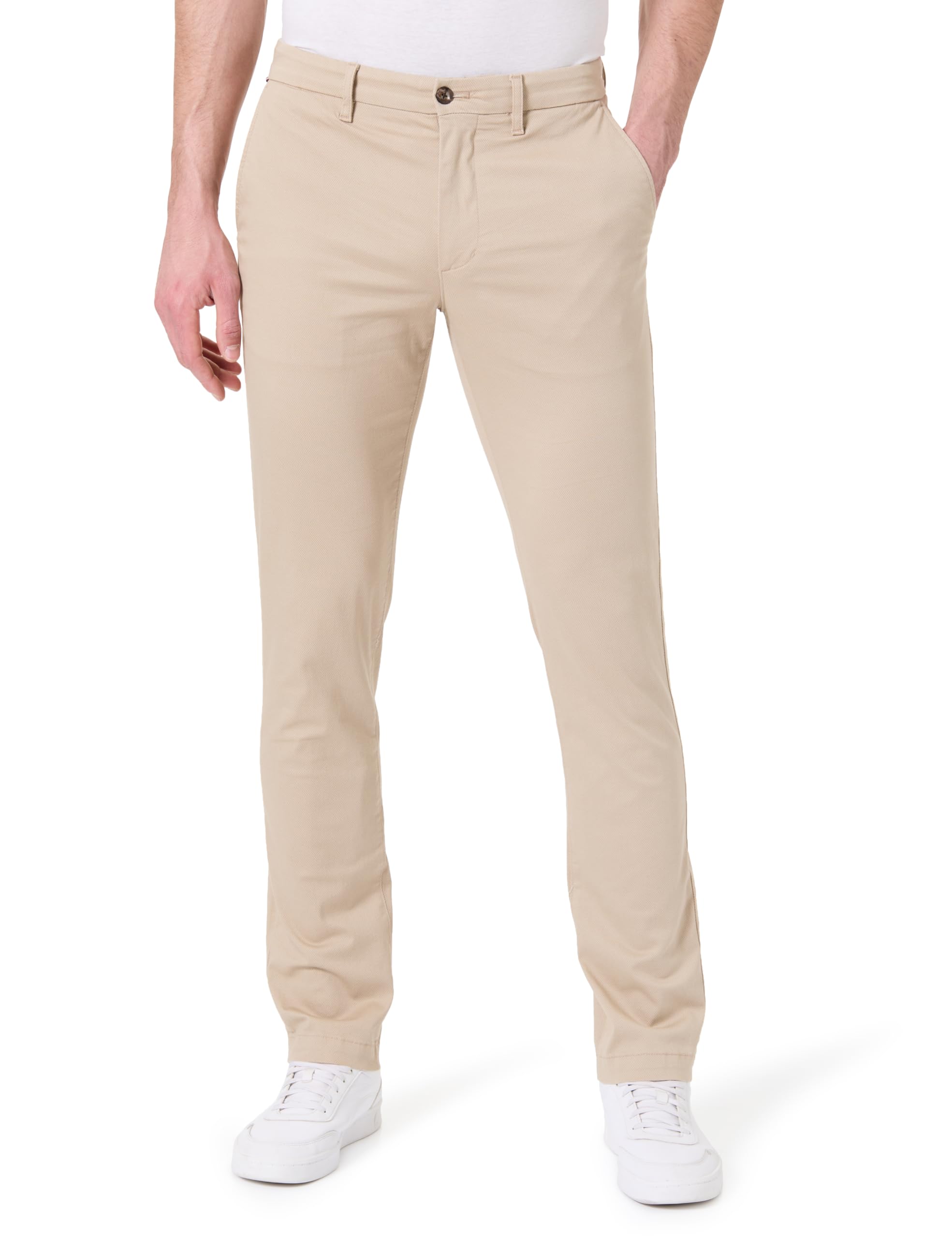 Tommy Hilfiger Men's Denton Printed Structure Chino MW0MW37717 Chino, Khaki, 36W / 30L