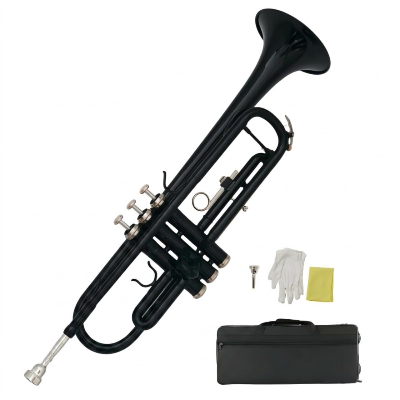 Tromba in Laccata Nera Tromba in Si Bemolle Tre Pistoni per Principianti, Musicisti, Studio, Scuola, Concerti