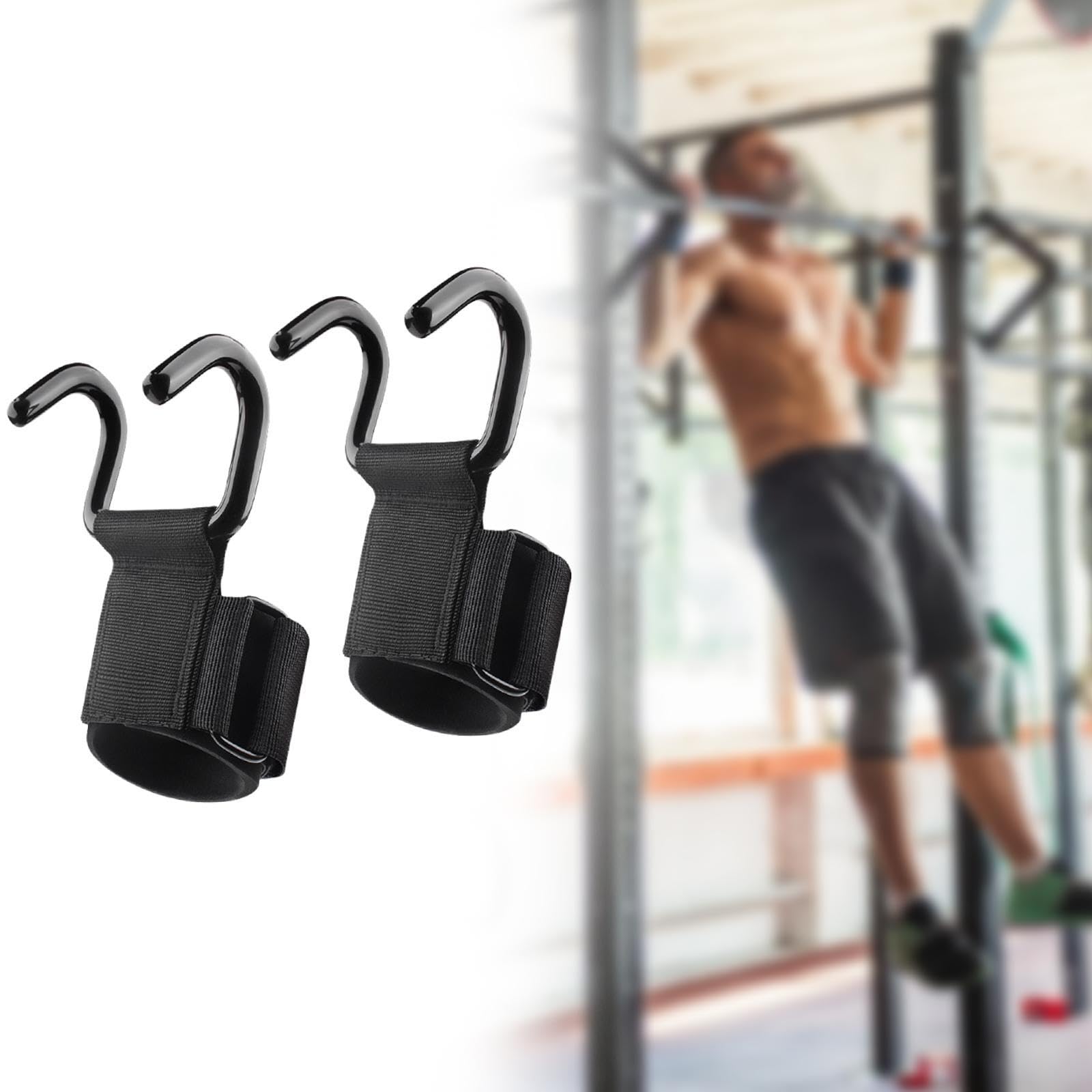 kowaku Weight Lifting Hook Lifting Wrist Strap Heavy Duty Non Slip Strength Training Thick Gym Glove Weight Grip for Shrugs Pull Ups, 1 Pair