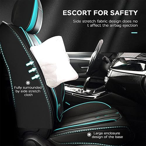 Miniatura 6 de Fundas de asiento de automóvil para Mazda, de piel sintética, resistentes al desgaste, impermeables, deportivas, delanteras y traseras (negro y