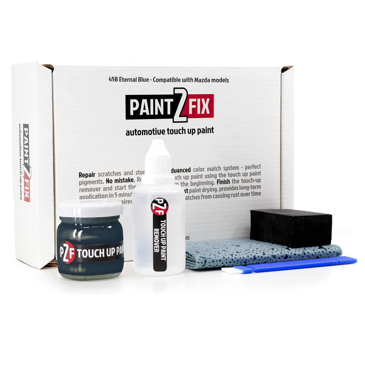 Paint2fix 45B - Eternal Blue 45B Eternal Blue Touch Up Paint Kit - Scratch & Chip Repair Compatible With Mazda