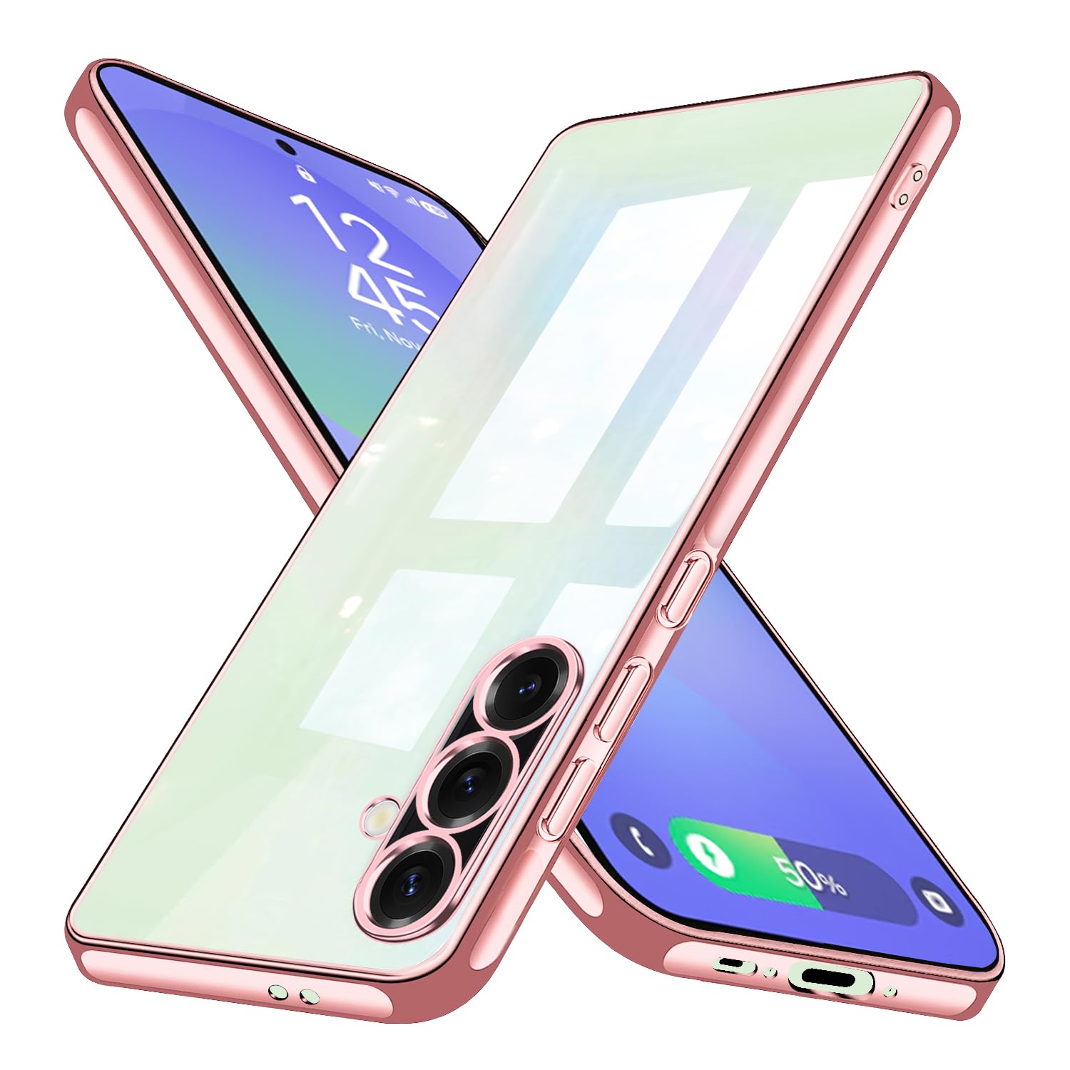 aiitiluo Galaxy A36 5G 用の ケース クリア SC-54F 用 スマホケース 透明 薄型 ギャラクシーA36 用 カバー ソフト tpu ストラップホール付き 背面クリア 軽量 耐衝撃 保護カバー ローズゴールド