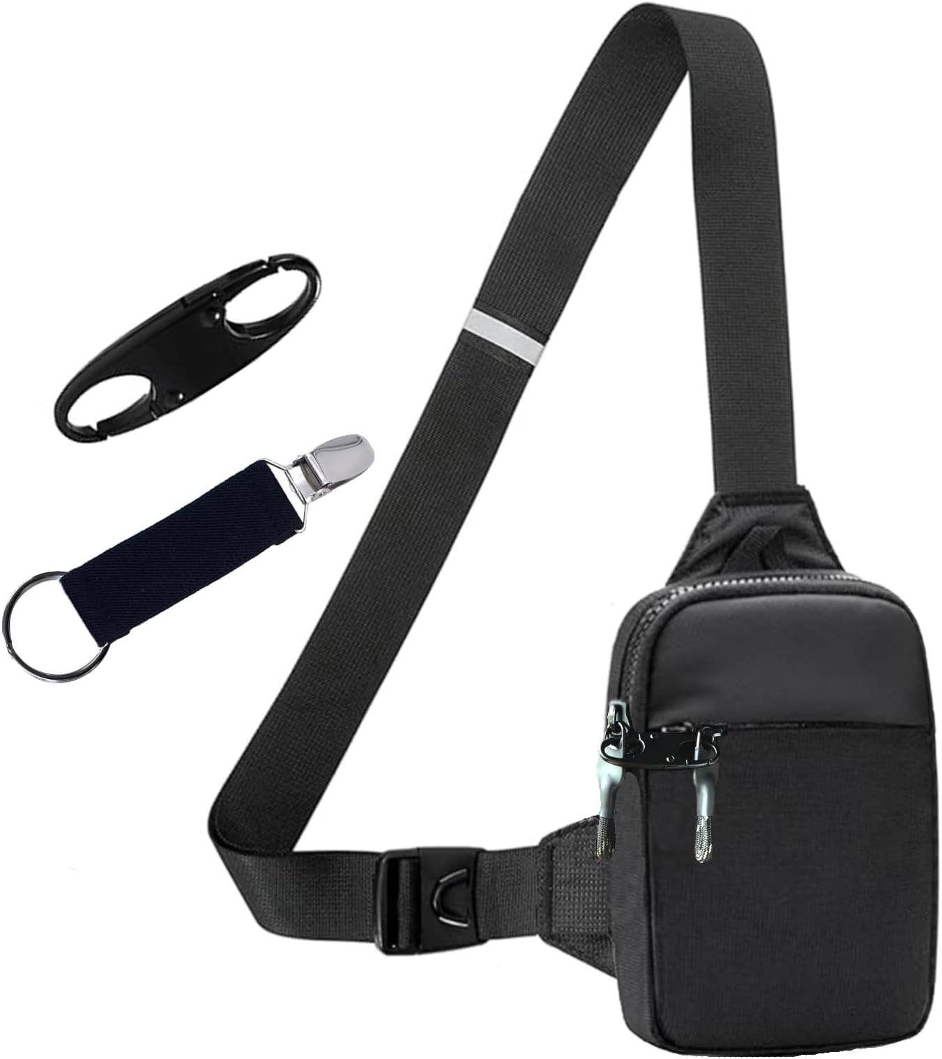 Small Sling Bag Cross Body Chest Bag Men Women Crossbody Shoulder Bag,Lightweight Nylon Crossover Bag for Travel Hiking Cycling Camping Outdoor Sports(Crossbody Bag for Black)