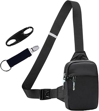 Small Sling Bag Cross Body Chest Bag Men Women Crossbody Shoulder Bag,Lightweight Nylon Crossover Bag for Travel Hiking Cycling Camping Outdoor SportsCrossbody Bag for Black