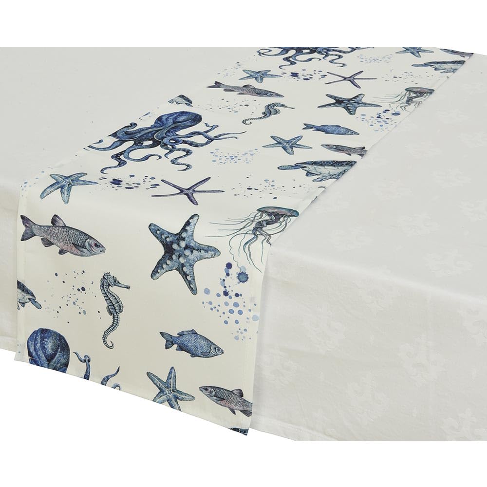 Decoris Table Runner Marine Motifs 32x150 cm 8720093883497, Multicoloured - Image 2