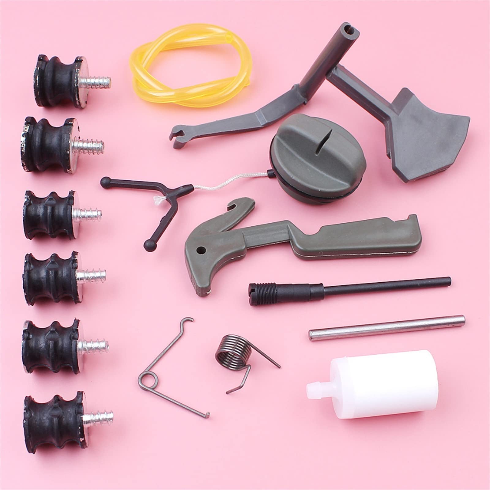 Kit Innesco Acceleratore Con Tamponi AV E Tubo Carburante Per Motoseghe Husqvarna 61, 268, 272, 266 - Haishine Ricambio