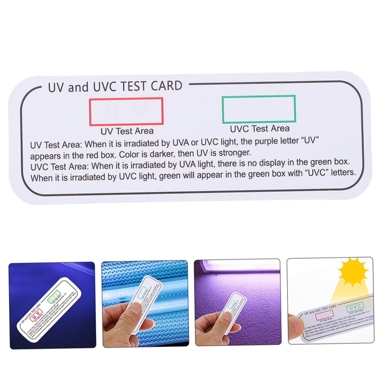 Alipis 5 Set Scheda Uv Test Leggero Striscia Reattiva Uva Schede Di Prova Uvc-uva Scheda Indicatrice Scheda Di Rilevamento Uv Schede Indicatrici Uvc-uva Indicatore Led Carta 5 Pezzi*5