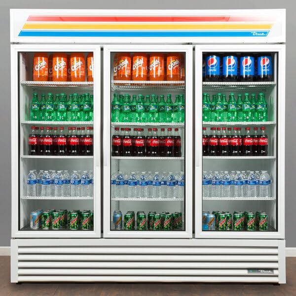 Generic Commercial Glass Door Refrigerator, 65.8 cu. ft., White Steel Exterior, Aluminum Interior, 12 Adjustable Shelves, LED Lighting, 115V, 9.3A, GDM-72-HC~TSL01