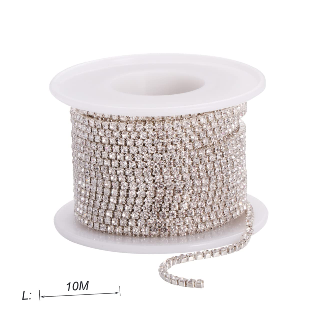 STOBOK 3 Pezzi di Lunghezza 10 M Catena di Cristallo per Cucire Catena di Diamanti Catena Stretta Rifinitura Gioielli Creazione Forniture