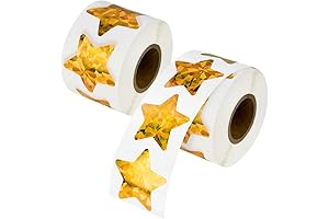 1000PCS Big Holographic Gold Star Stickers