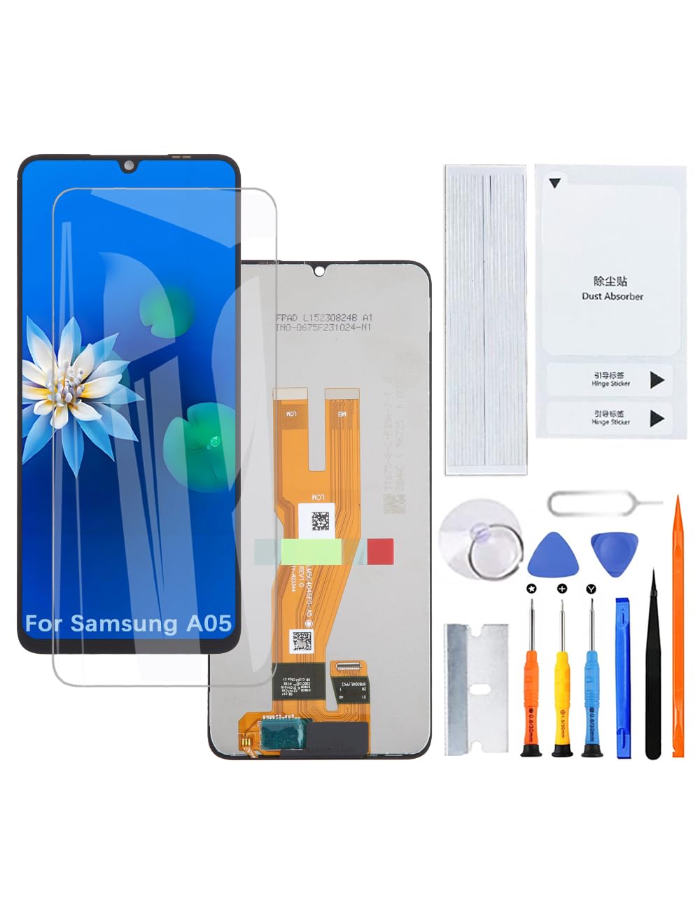 H&LYCYJ Schermo display per Samsung Galaxy A05 A055F A055F/DS A055M A055M/DS schermo LCD di ricambio assemblaggio con kit