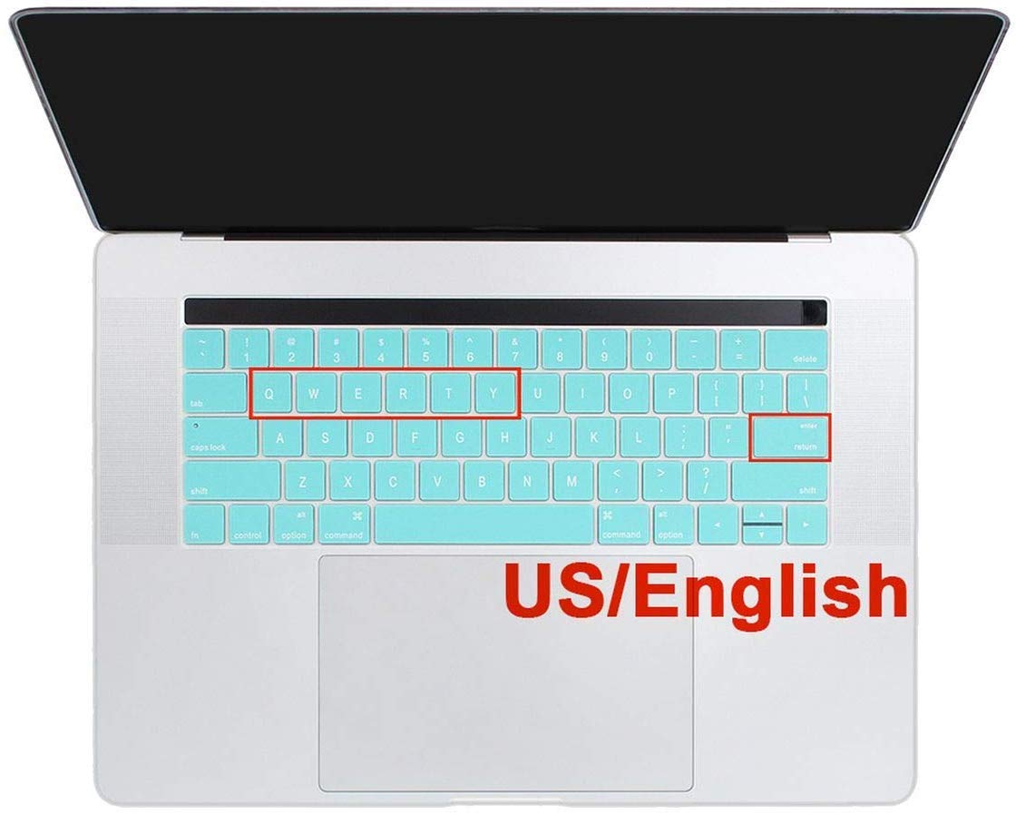 Who-Care Us Version English Language Keyboard Cover Sticker For Macbook Pro Retina 13 15 Inch With Touch Bar,Dark Blue-Mint-