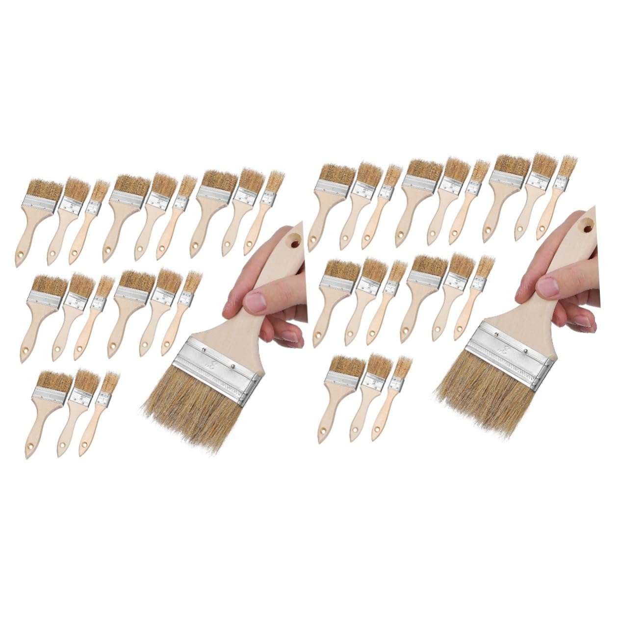 UKCOCO 48piezas Pinceles De Pintura y Cocina De Mango De Incluye Brochas De Salsa y Cepillos De Limpieza Herramientas Versátiles para Pintura Cocina y Manualidades