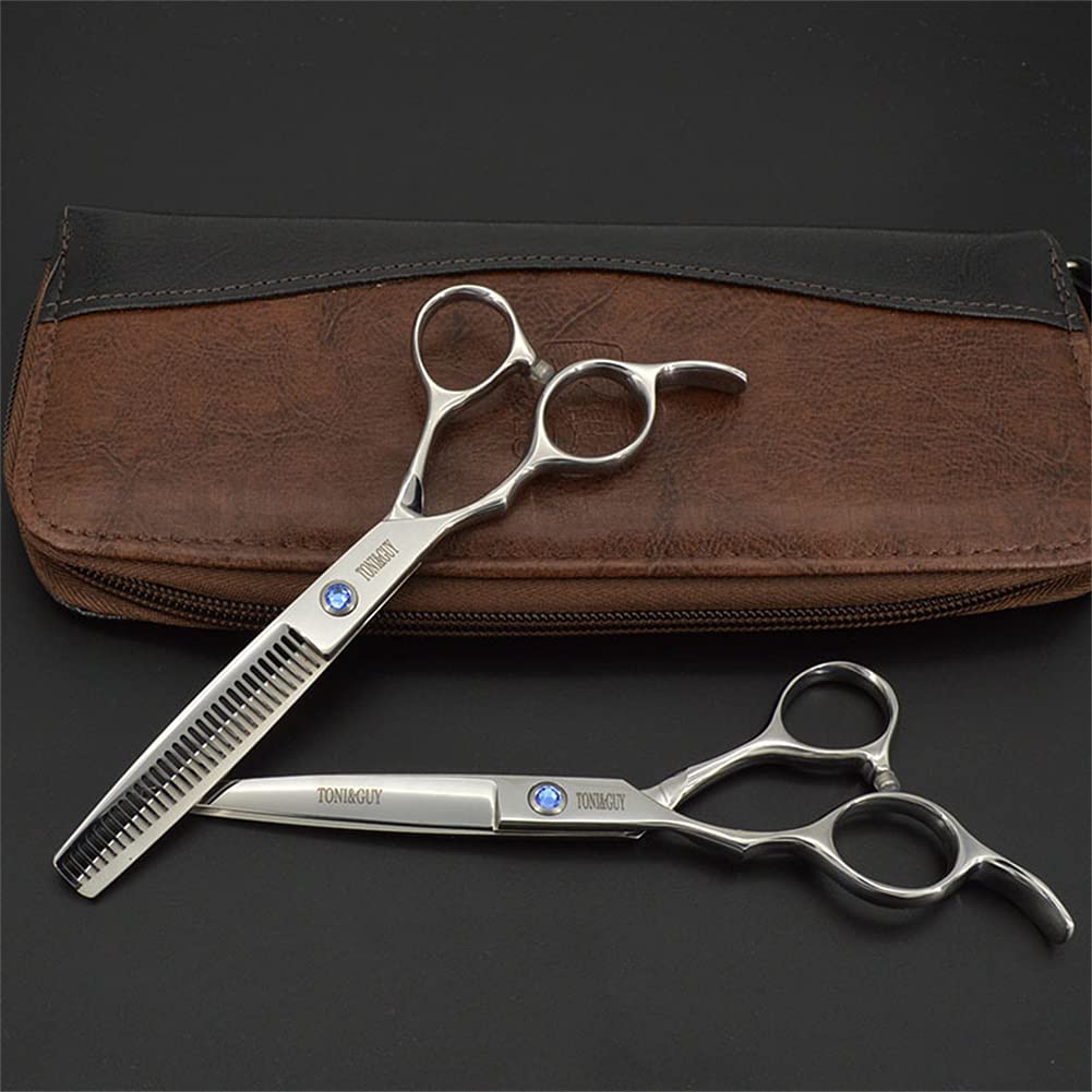 Ciseaux De Coupe De Cheveux Professionnels À Gauche, Ciseaux De Coiffure en Acier Inoxydable De 6,0 Pouces, pour Hommes Femmes Enfants Animaux Domestiques Salon Salon Coiffeur