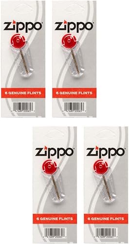 Zippo Flints 2460N 6 pedernales originales (paquete de 4)