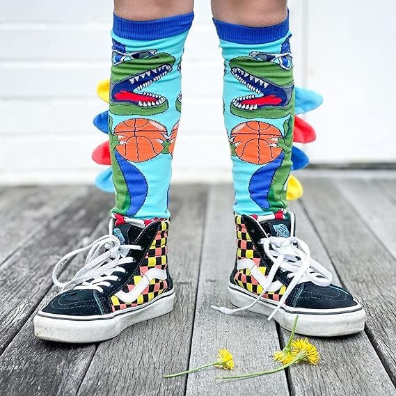 SAMVARDHAN Dinosaur Socks, Coolest knee-High Dinosaurs Socks With Plush Spikes, Animal-theme,Soft Cotton,Sweat-Absorb,Comfortable,For Kids 1