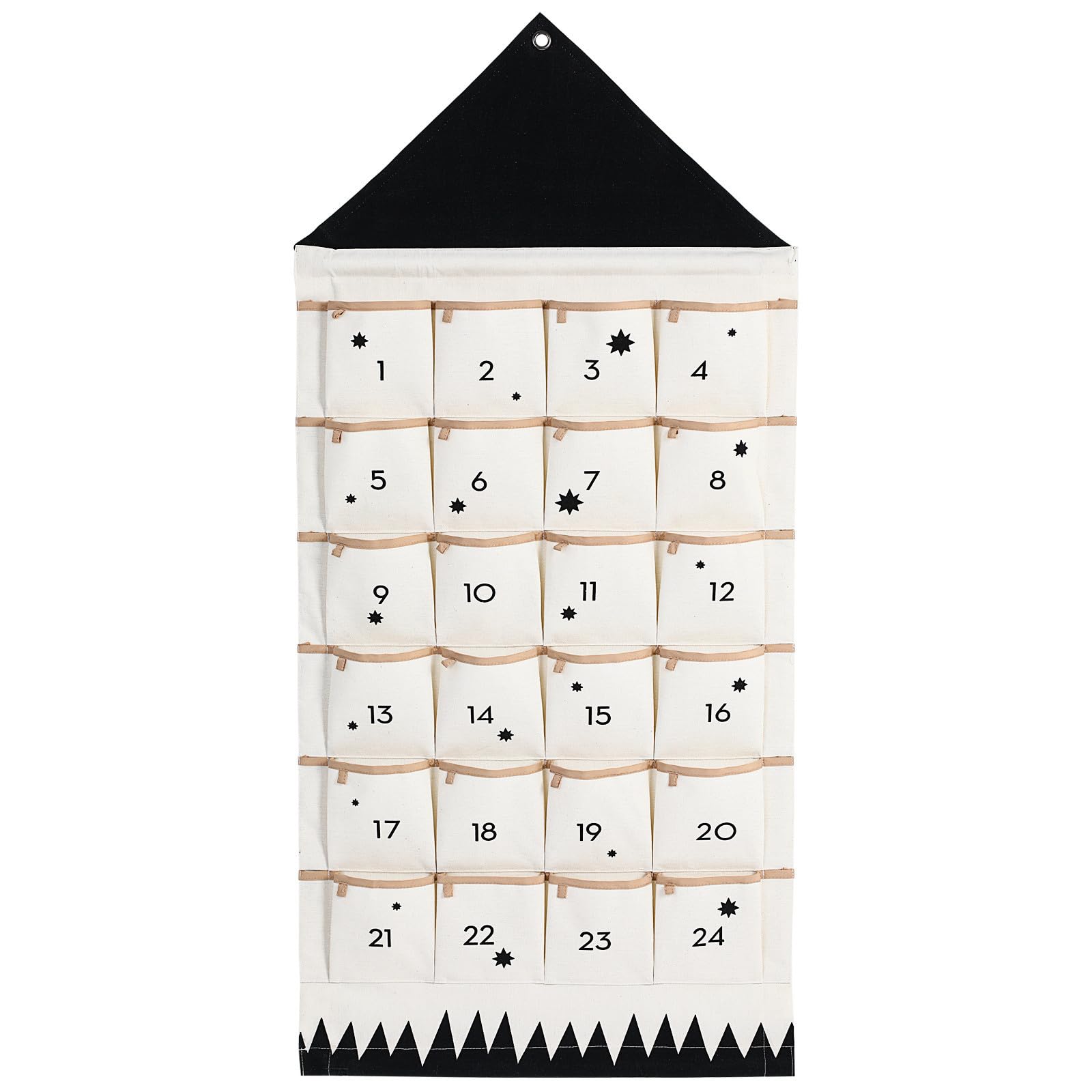 Hängende Aufbewahrungstasche Adventskalender Tasche aus Baumwollstoff mit Mehreren Fächern Waschbar Wandmontierte für Tür oder Wand im Haus