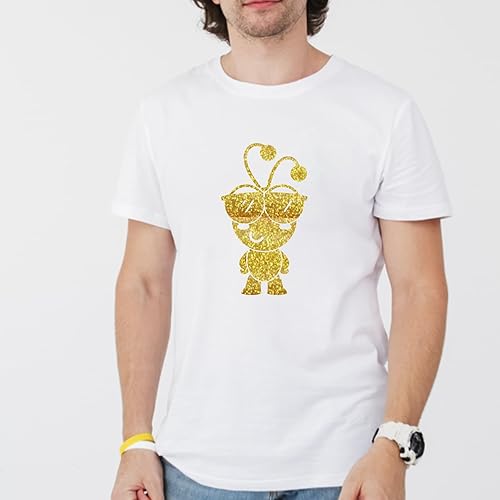 Miniatura 6 de Vinilo HTV con purpurina  Rollos de vinilo de transferencia de calor FUNKAKA con purpurina dorada de 12 pulgadas x 8 pies, vinilo dorado con