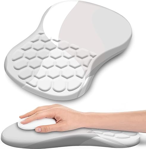 Kakurookie Alfombrilla de mouse ergonómica con soporte para reposamuñecas, diseño de masaje, tapete de mouse para aliviar el dolor del túnel