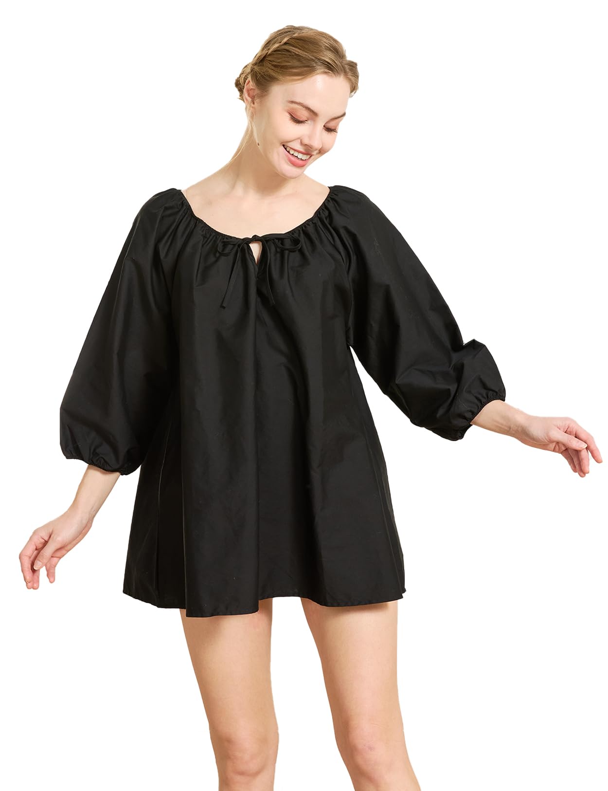 BEAUTELICATE Chemisier Victorien Renaissance Rétro en 100% Coton De Femme Haut Steampunk Gothique Médiévale Blouse Manches 3/4 Tops à Épaules Dénudées Décontractés Blanc Crème