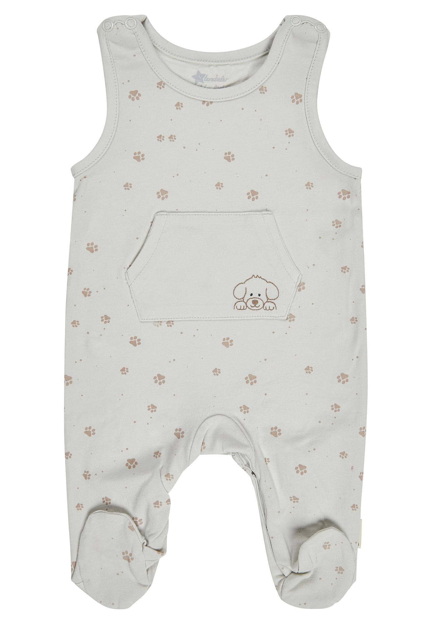 Sterntaler Baby Set - Strampler mit Langarm Body & Wendejacke – Baumwolljersey mit Pfoten-Motiv und Stickerei Hund Lucky – Strampler mit Knopfleiste und Babyjacke mit Kapuze – Farbe Silber – Größe 56