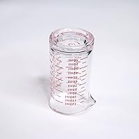 Vista 4 de Ackers 4 Oz Glass Measuring Cup,Borosilicate Shot Glass with V-Shaped Spout-Red Line Rojo (individual)
