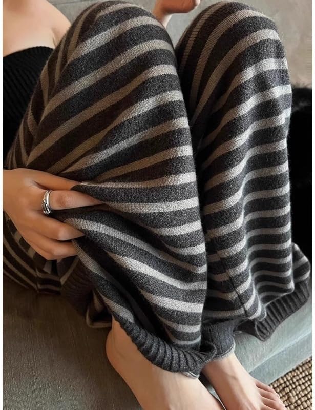 Y2K Striped Pants Women Harajuku Wide Leg Drawstring Grunge Emo Baggy Pants Alt Pajamas Casual Lounge Bottom - Image 5